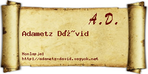 Adametz Dávid névjegykártya